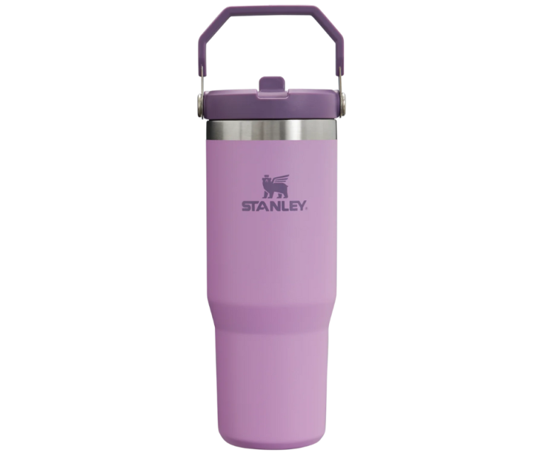 Termopudele ar salmiņu The IceFlow Flip Straw Tumbler 0,89L gaiši violeta