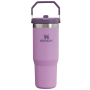 Termopudele ar salmiņu The IceFlow Flip Straw Tumbler 0,89L gaiši violeta