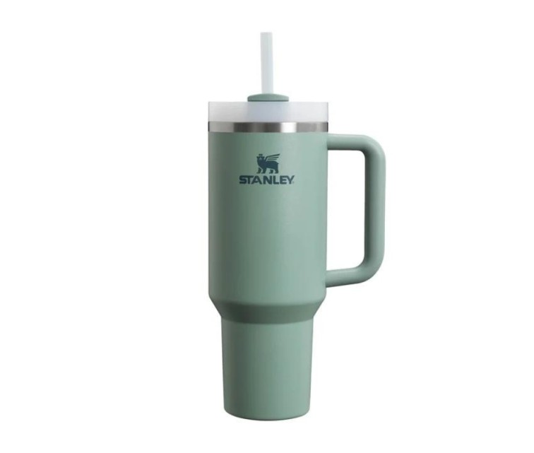 Thermo mug with straw The Quencher H2.O FlowState Tumbler 1.18L blue-grey