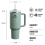 Thermo mug with straw The Quencher H2.O FlowState Tumbler 1.18L blue-grey