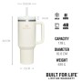 Термокружка с соломинкой The Quencher H2.O FlowState Tumbler 1,18 л в кремовом цвете