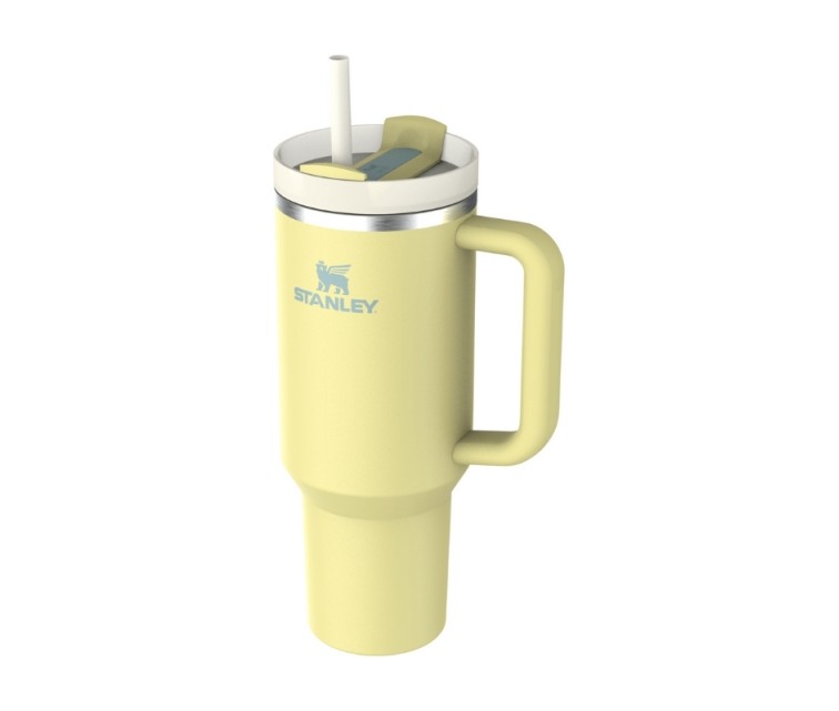 Thermos mug with straw The Quencher H2.O FlowState Tumbler 1.18L pomelo yellow-green