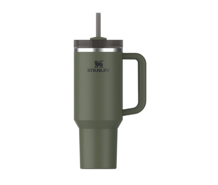 Thermo mug with straw The Quencher H2.O FlowState Tumbler 1.18L dark green