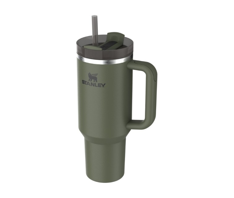 Thermo mug with straw The Quencher H2.O FlowState Tumbler 1.18L dark green