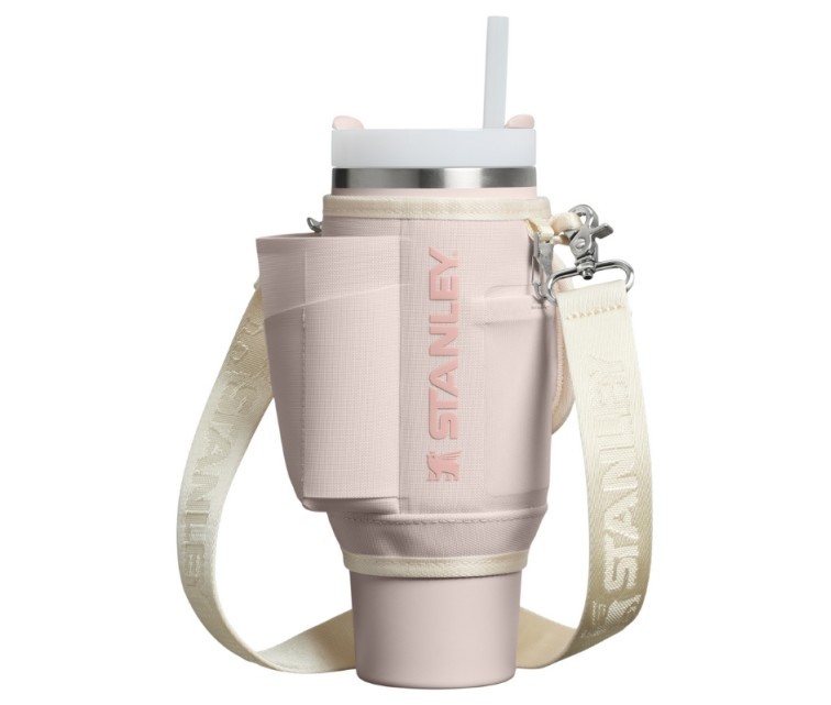 Carrying case for thermos mug with straw The All-Day Quencher Carry-All 1.18L light pink