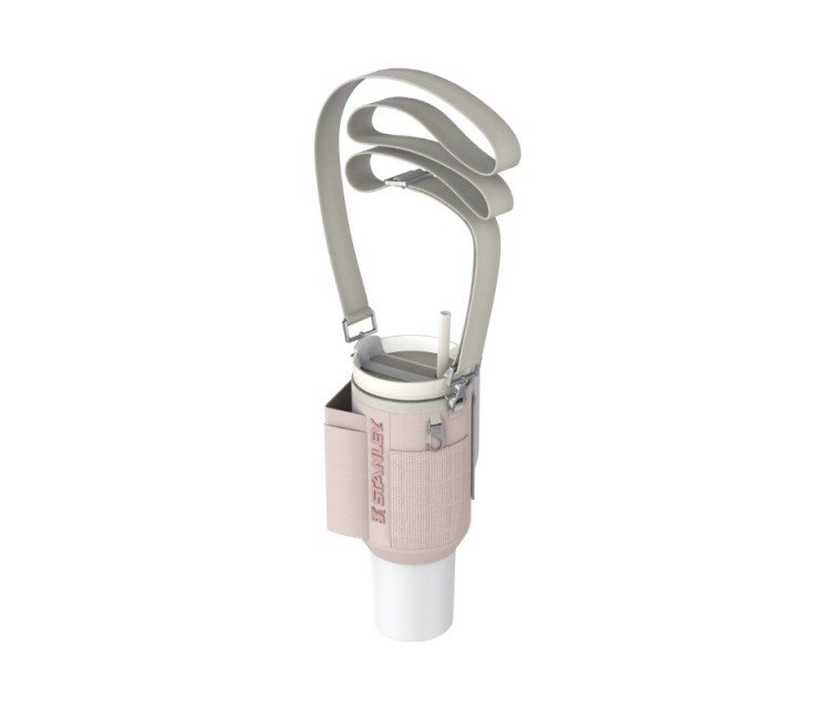 Carrying case for thermos mug with straw The All-Day Quencher Carry-All 1.18L light pink