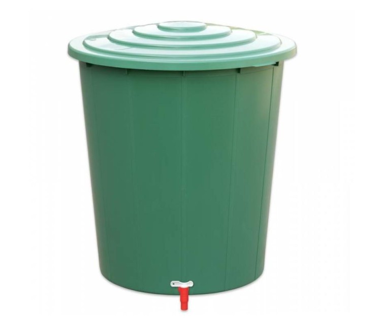 Water barrel 310L with lid and tap Ø80x93cm