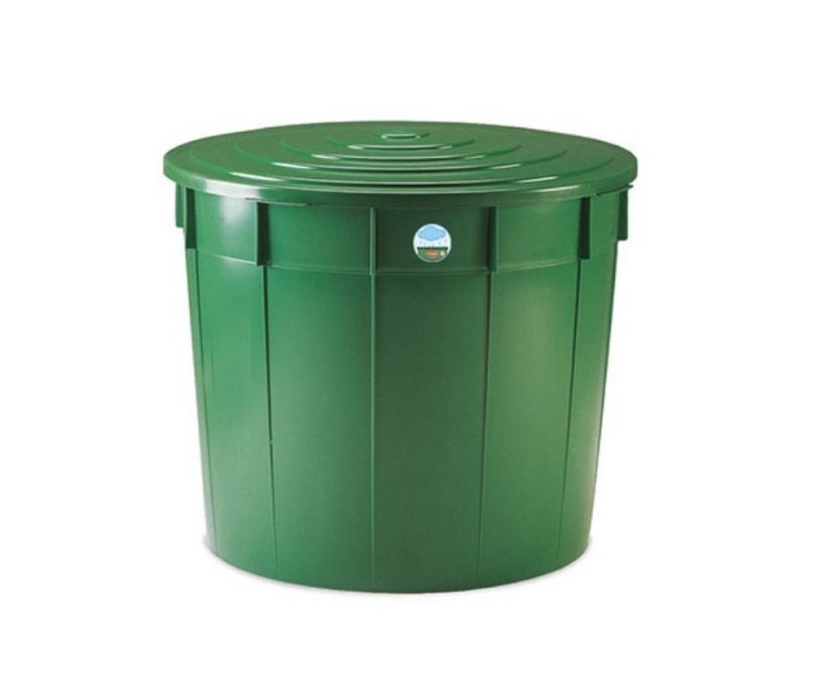 Water barrel 500L with lid and tap Ø100x82cm