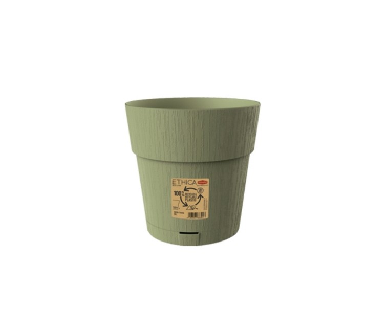 Flower pot with tray Ethica Ø20x19cm green