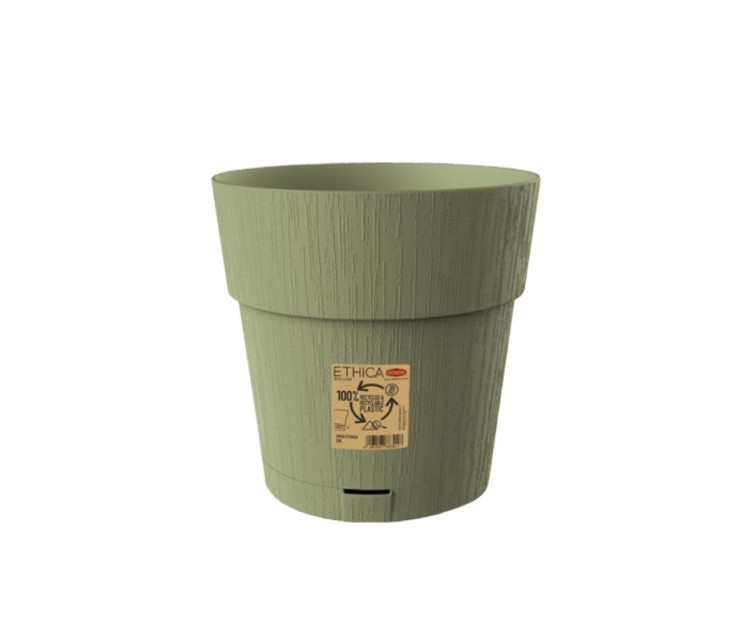 Flower pot with tray Ethica Ø25x25cm green