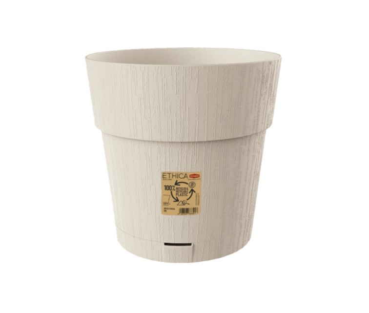 Flower pot with tray Ethica Ø30x29cm white