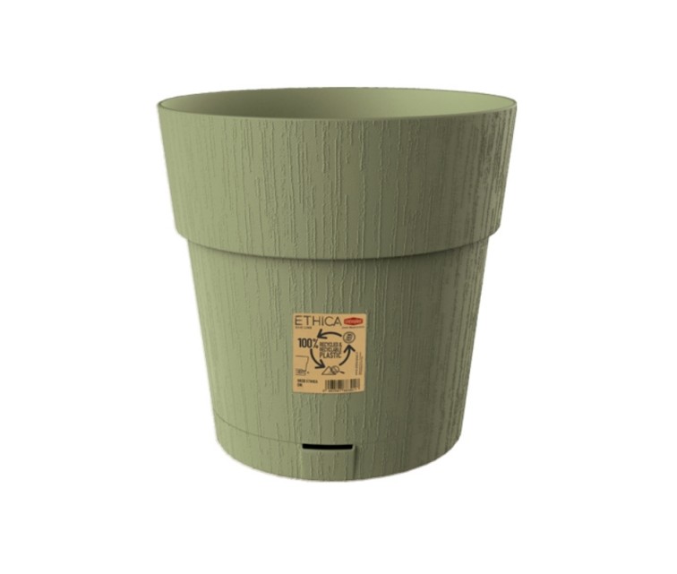 Flower pot with tray Ethica Ø30x29cm green