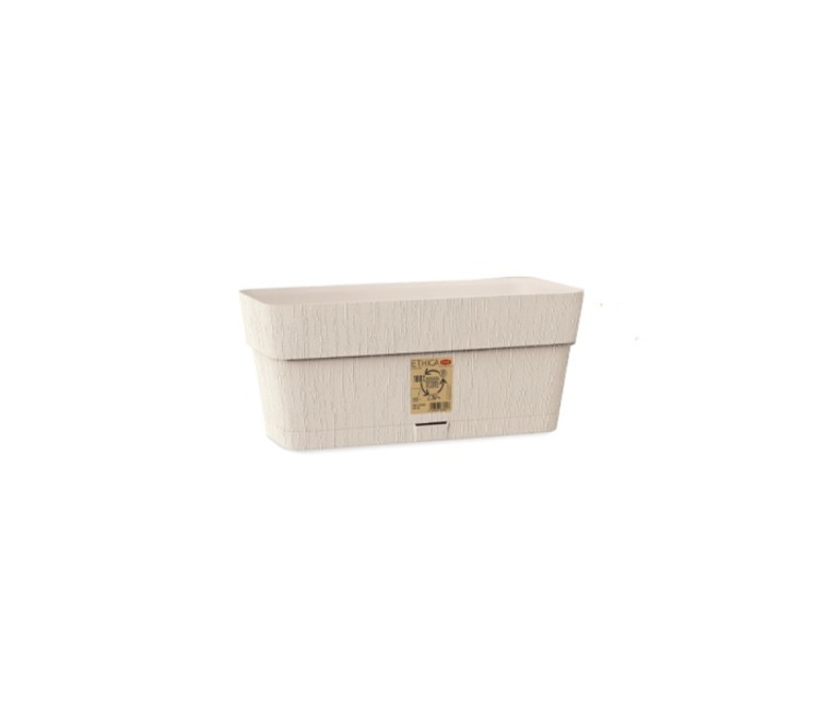 Flower box with tray Ethica 30x13x12cm white