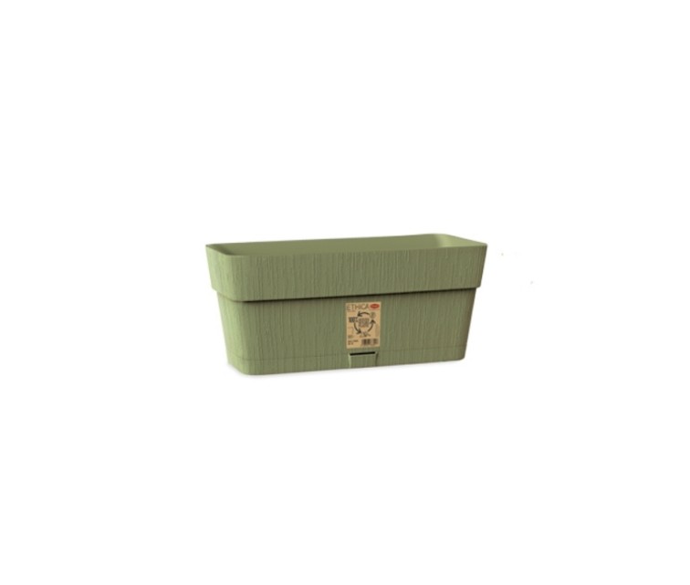 Flower box with tray Ethica 30x13x12cm green