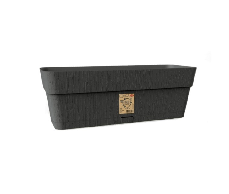 Flower box with tray Ethica 50x18x17cm grey