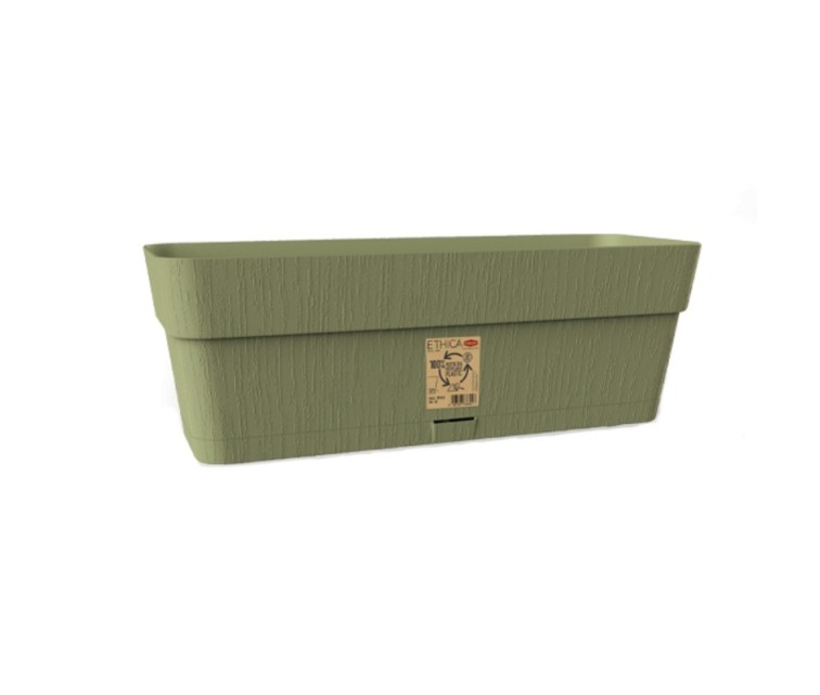 Flower box with tray Ethica 50x18x17cm green