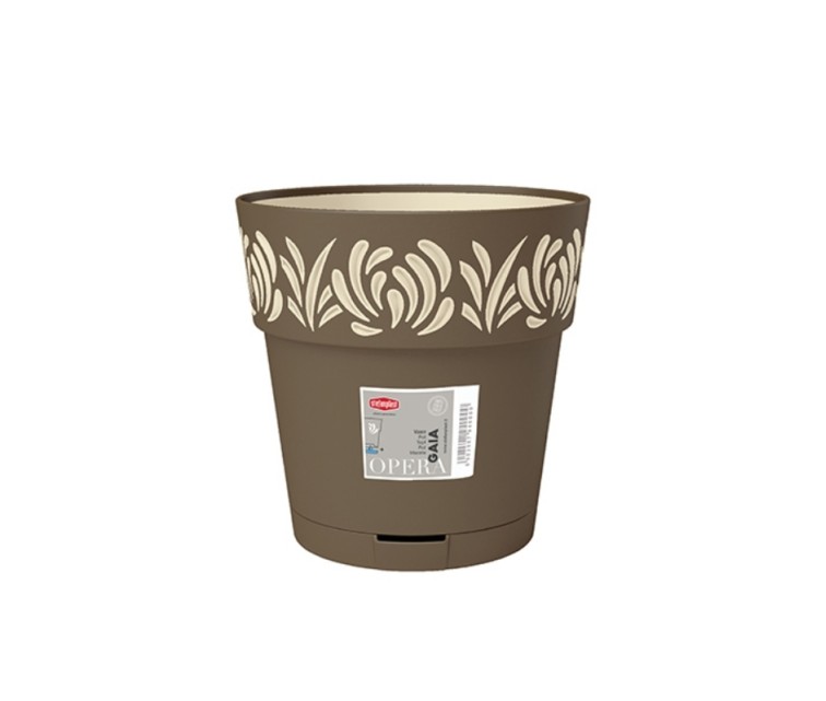 Flower pot with tray Gaia Ø25x25cm brown