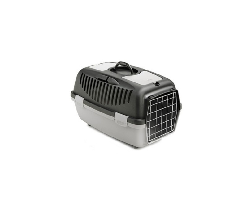 Transport cage Gulliver 2 with metal door 55x36x35cm dark gray/light gray