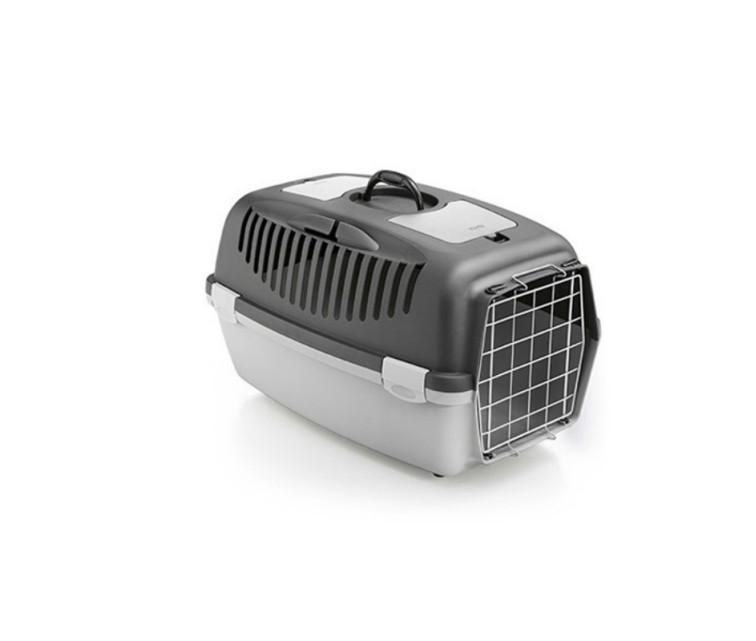 Transport cage Gulliver 3 with metal door 61x40x38cm dark gray/light gray