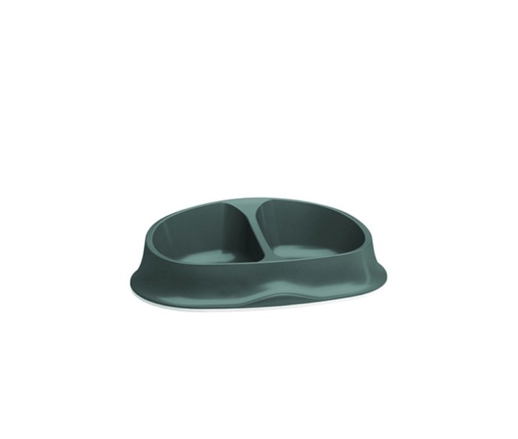 Feeding bowl double Chic 0.25+0.25L 27x17.5x7.2cm green