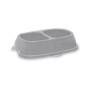 Feed bowl Break 11 0,4+0,4L 28x17x6cm assorted grey/blue