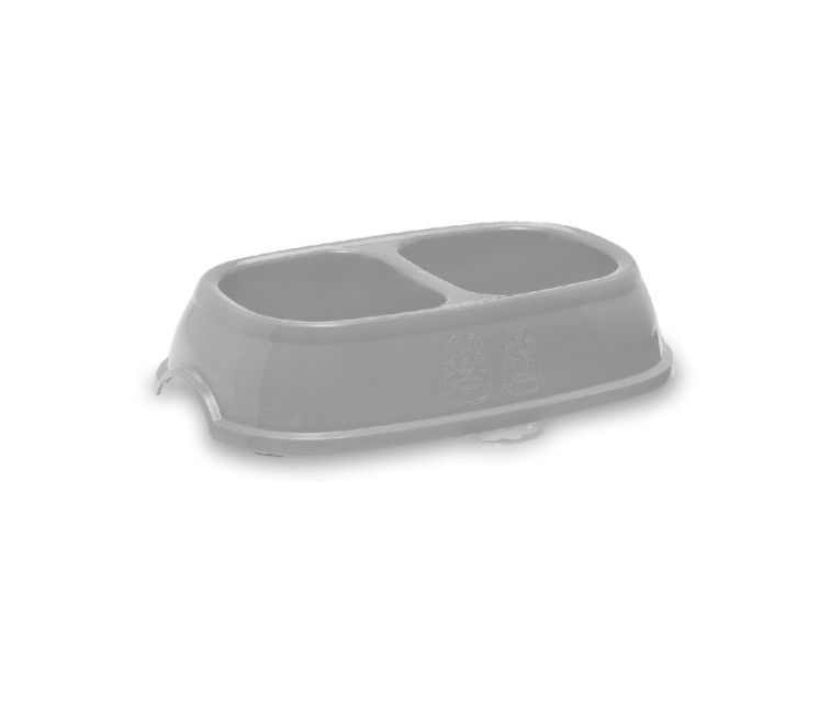 Feed bowl Break 13 0,2+0,2L 21x13x5cm assorted grey/blue