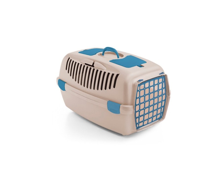 Transport cage Gulliver 3 with plastic door 61x40x38cm in white travertine color