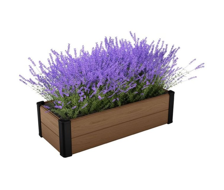 Rectangular flower bed Maple Trough 106x52x32cm brown